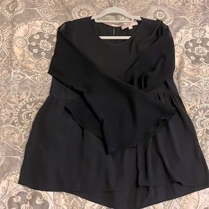 Navy Bell Sleeve LOFT Blouse